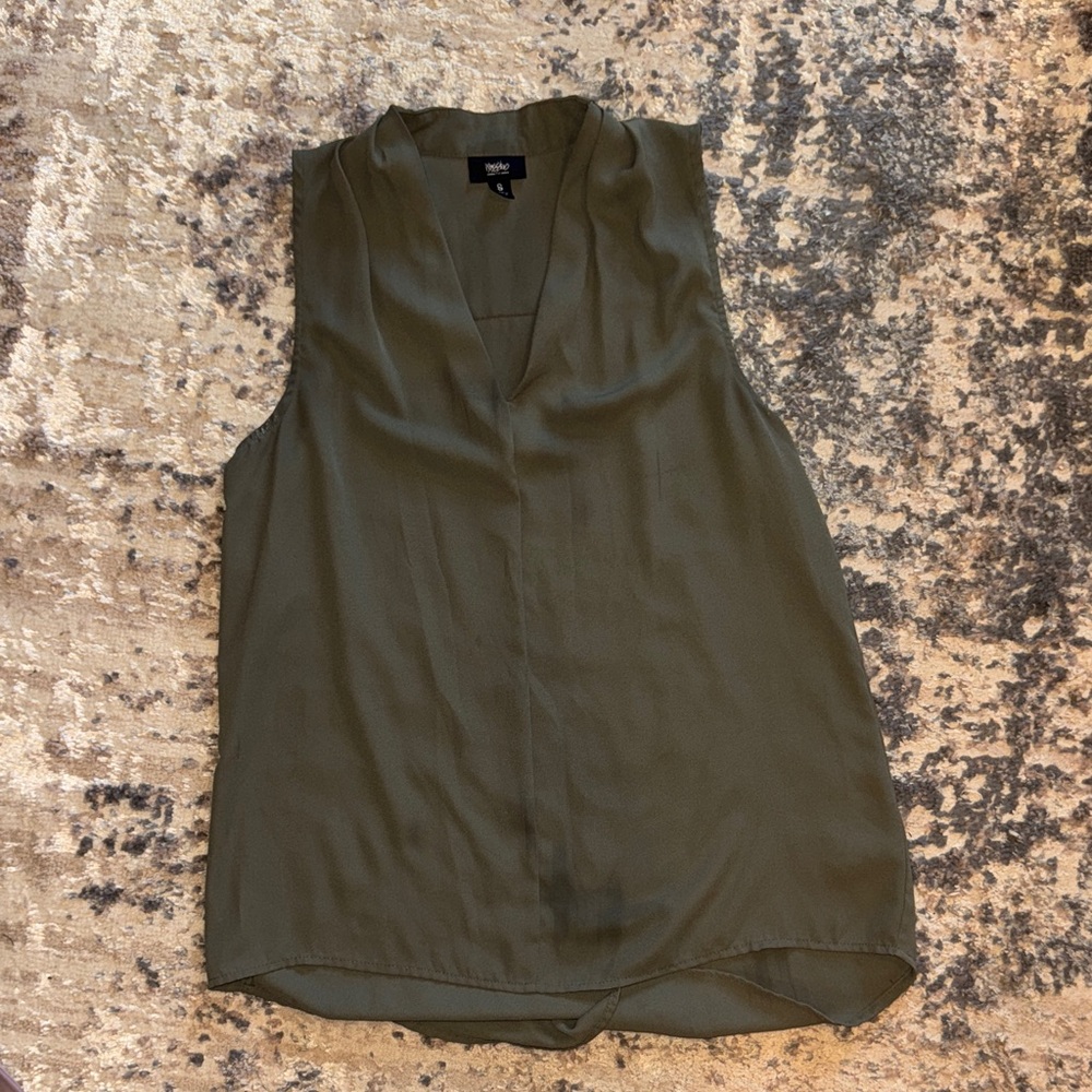 Mossimo Supply Co. Olive Green Sleeveless Blouse